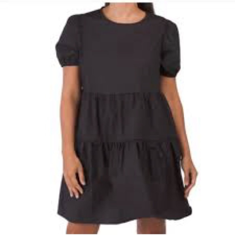 Glamorous Black Tiered Kids Dress
